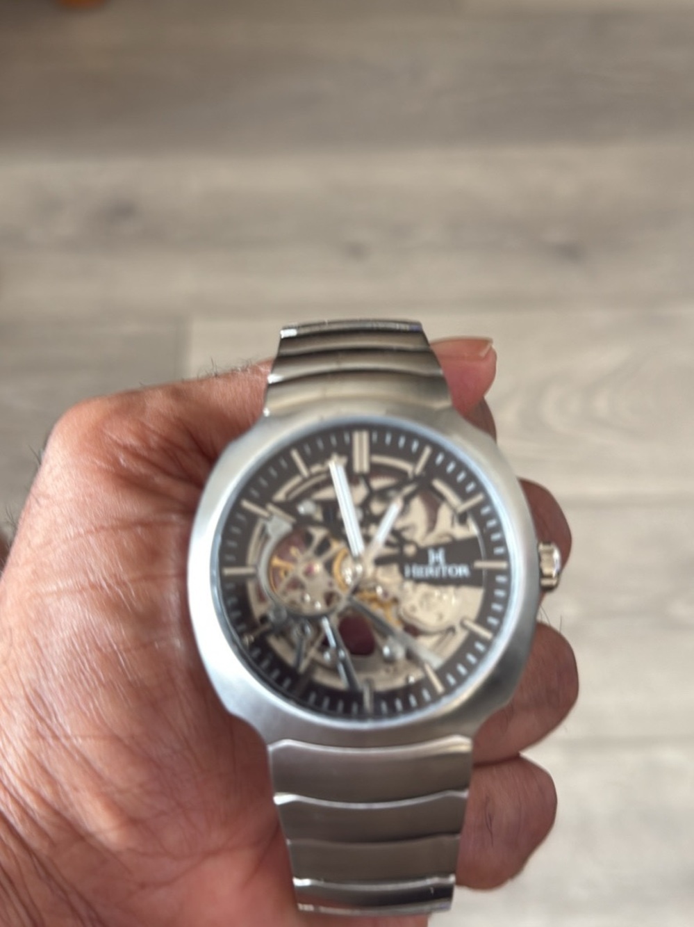 HERITOR STAINLESS STEEL Skeleton Men’s Watch - Silver